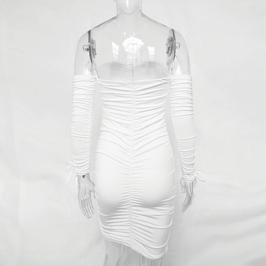 Vestido Bandage Ajustado Hombros Descubiertos Manga Larga para Fiesta - Image 18