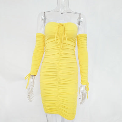 Vestido Bandage Ajustado Hombros Descubiertos Manga Larga para Fiesta - Image 25