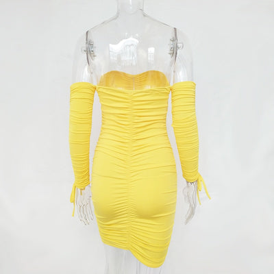Vestido Bandage Ajustado Hombros Descubiertos Manga Larga para Fiesta - Image 27