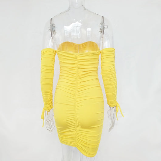 Vestido Bandage Ajustado Hombros Descubiertos Manga Larga para Fiesta - Image 27