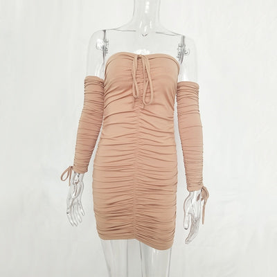Vestido Bandage Ajustado Hombros Descubiertos Manga Larga para Fiesta - Image 28
