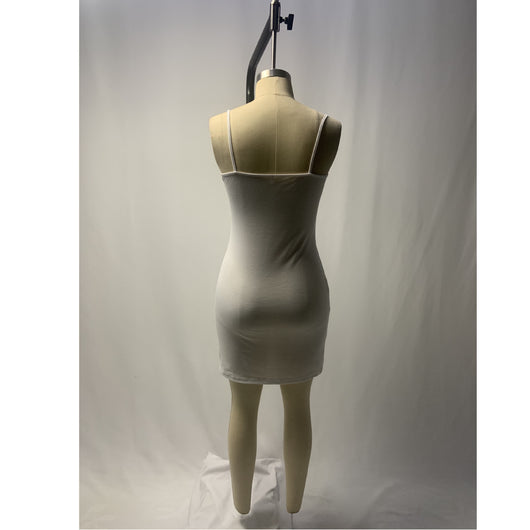 Vestido Slim con Tirantes de Color Sólido para Vacaciones - Image 17