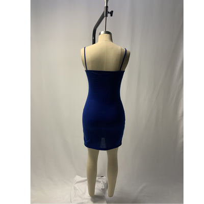 Vestido Slim con Tirantes de Color Sólido para Vacaciones - Image 20