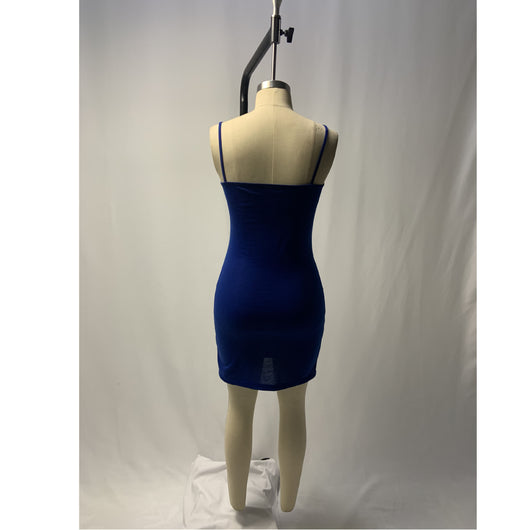 Vestido Slim con Tirantes de Color Sólido para Vacaciones - Image 20