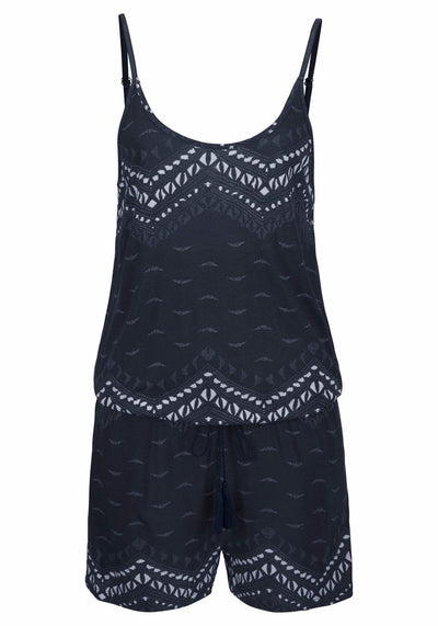 Jumpsuit Elástico con Estampado de Olas y Cintura Ajustable - Image 5