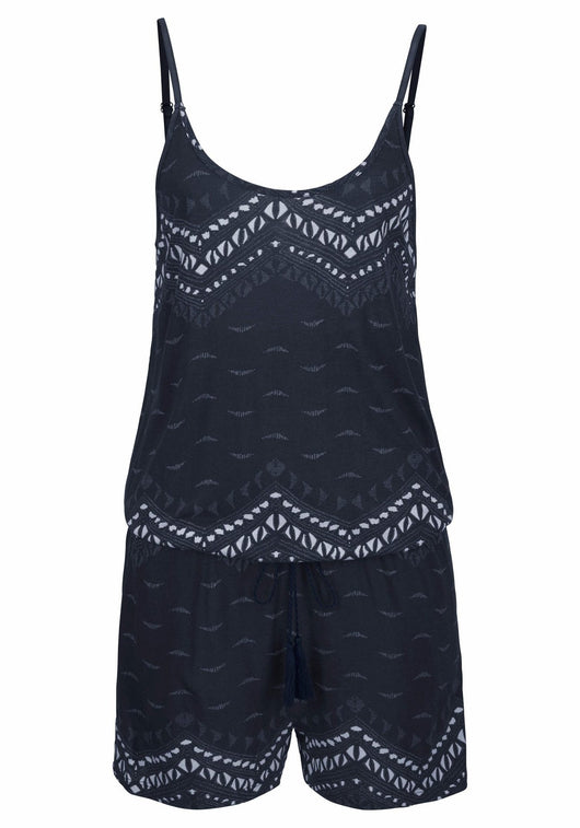 Jumpsuit Elástico con Estampado de Olas y Cintura Ajustable - Image 7