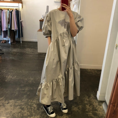 Vestido con Mangas Voluminosas Fruncidas - Image 6
