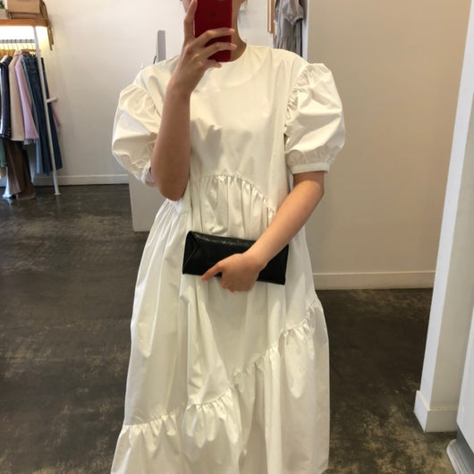Vestido con Mangas Voluminosas Fruncidas - Image 8