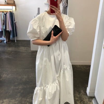 Vestido con Mangas Voluminosas Fruncidas - Image 9