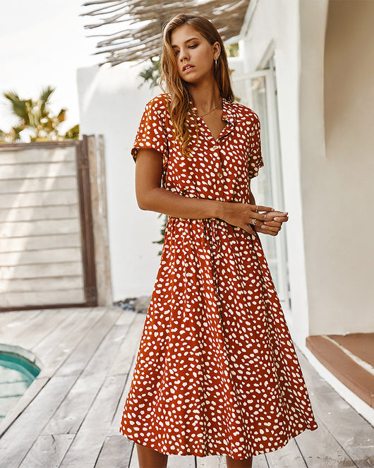 Vestido Corto de Verano para Mujer con Lunares y Manga Corta - Image 23