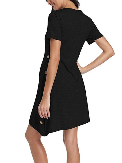 Vestido Premamá Corto Botones Liso - Comodidad y Estilo - Image 8
