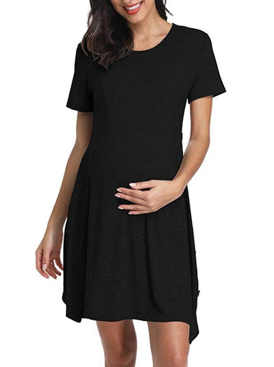 Vestido Premamá Corto Botones Liso - Comodidad y Estilo - Image 9