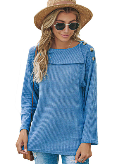 Suéter Tejido con Botones y Mangas Largas Holgado para Mujer - Image 10