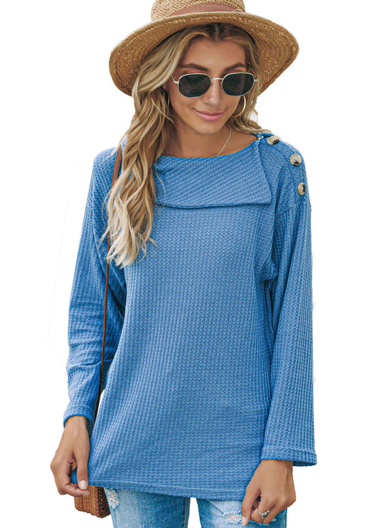 Suéter Tejido con Botones y Mangas Largas Holgado para Mujer - Image 10