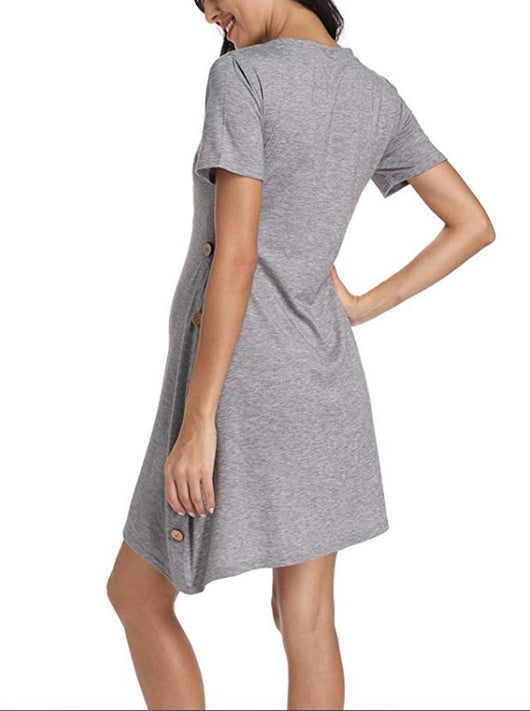 Vestido Premamá Corto Botones Liso - Comodidad y Estilo - Image 11