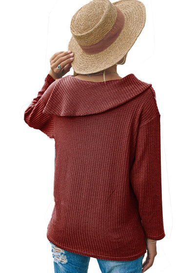 Suéter Tejido con Botones y Mangas Largas Holgado para Mujer - Image 14