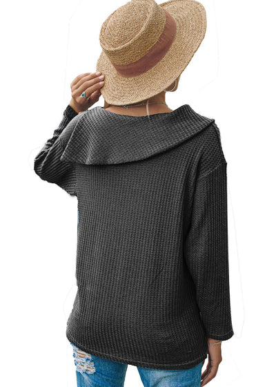 Suéter Tejido con Botones y Mangas Largas Holgado para Mujer - Image 18