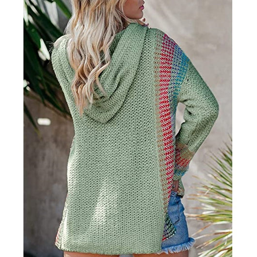 Sudadera Suelta con Capucha y Rayas de Colores - Image 16