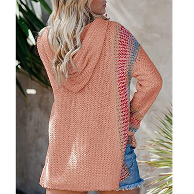 Sudadera Suelta con Capucha y Rayas de Colores - Image 18