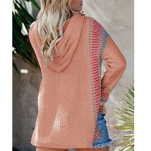 Sudadera Suelta con Capucha y Rayas de Colores - Image 18
