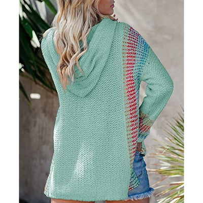 Sudadera Suelta con Capucha y Rayas de Colores - Image 19