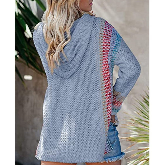 Sudadera Suelta con Capucha y Rayas de Colores - Image 20