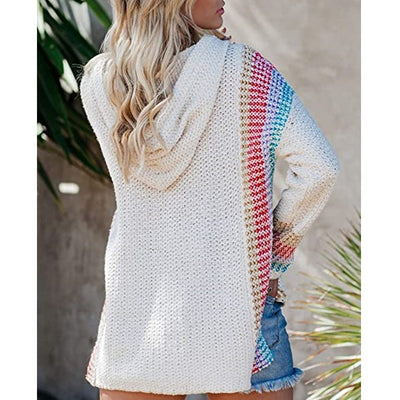 Sudadera Suelta con Capucha y Rayas de Colores - Image 22