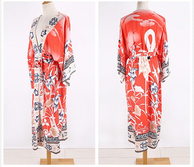 Blusa Cardigan Protección Solar Estampado Flor de Grúa - Image 8