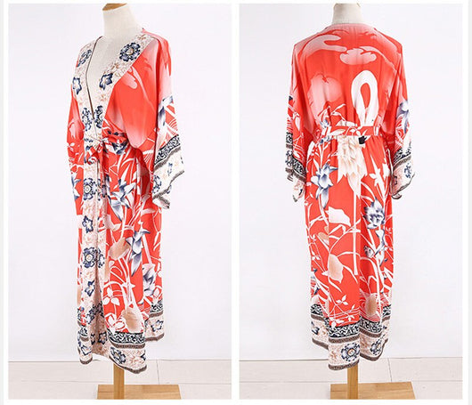Blusa Cardigan Protección Solar Estampado Flor de Grúa - Image 8