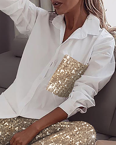 Conjunto de Dos Piezas con Lentejuelas y Tela Elástica para Mujer - Image 9