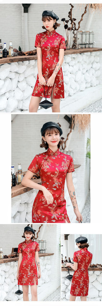 Vestido Cheongsam Tang Moderno para Verano - Image 16