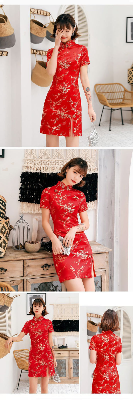 Vestido Cheongsam Tang Moderno para Verano - Image 19