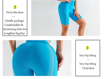 Conjunto de yoga sin costuras de manga corta - Image 10