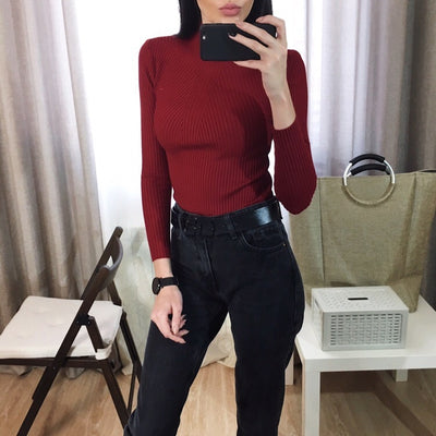 Suéter Cuello Medio Entrelazado para Mujer - Image 9