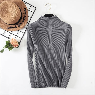 Suéter Cuello Medio Entrelazado para Mujer - Image 13