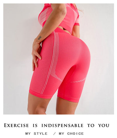 Conjunto de yoga sin costuras de manga corta - Image 25