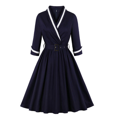 Vestido Elegante con Escote en V Profundo y Mangas Abullonadas - Image 7