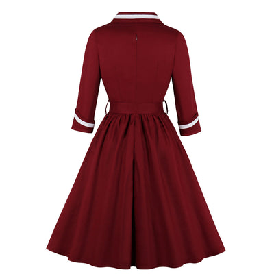 Vestido Elegante con Escote en V Profundo y Mangas Abullonadas - Image 10