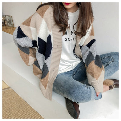 Cardigan de Punto Coreano Holgado Estilo Relajado - Abrigo Grueso - Image 9