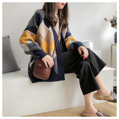 Cardigan de Punto Coreano Holgado Estilo Relajado - Abrigo Grueso - Image 11