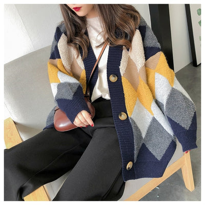 Cardigan de Punto Coreano Holgado Estilo Relajado - Abrigo Grueso - Image 12