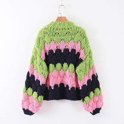 Suéter de Algodón Tejido a Mano, Oversized y Acogedor - Image 10