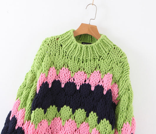 Suéter de Algodón Tejido a Mano, Oversized y Acogedor - Image 12