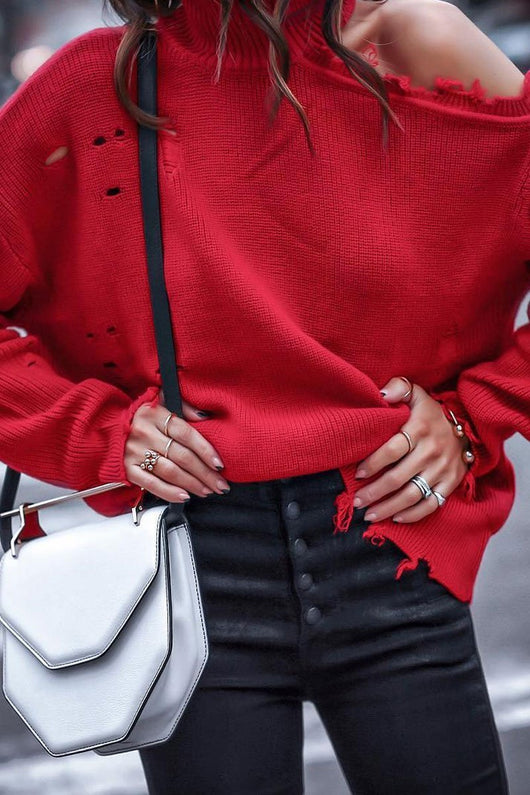 Suéter de Cuello Alto con Detalle Oblicuo - Image 3