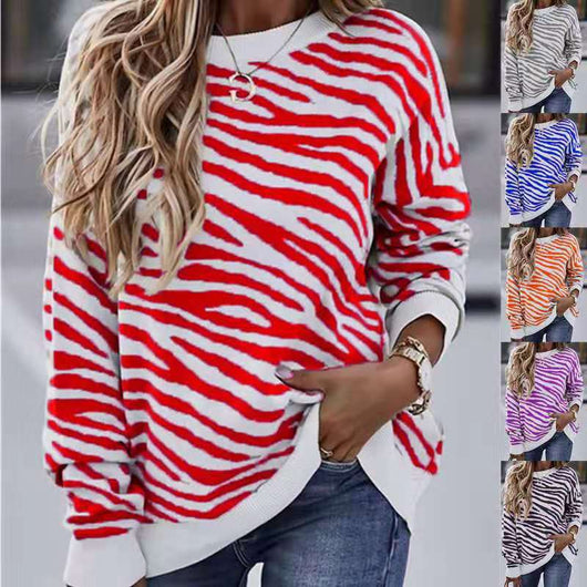 Blusa Estampada Tie-Dye a Rayas Manga Larga para Mujer - Image 4