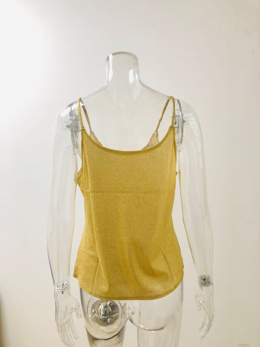Top Escotado con Tirantes Dorados - Chaleco Casual Sexy - Image 36