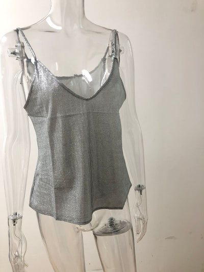 Top Escotado con Tirantes Dorados - Chaleco Casual Sexy - Image 37