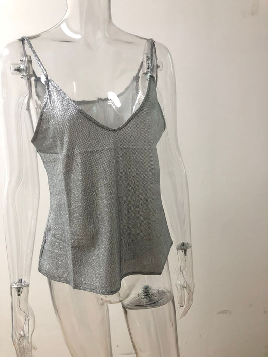 Top Escotado con Tirantes Dorados - Chaleco Casual Sexy - Image 37