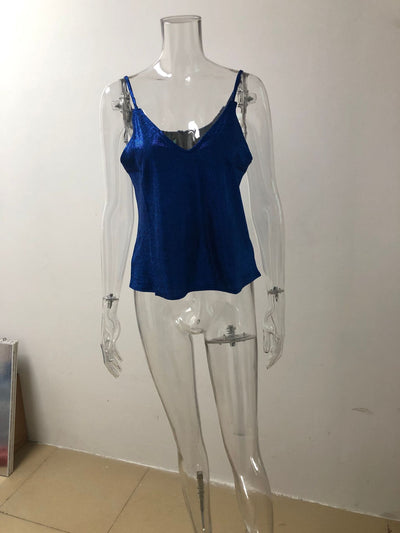 Top Escotado con Tirantes Dorados - Chaleco Casual Sexy - Image 39