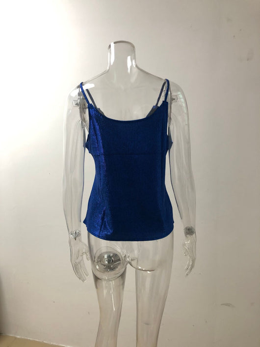 Top Escotado con Tirantes Dorados - Chaleco Casual Sexy - Image 40